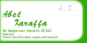 abel karaffa business card